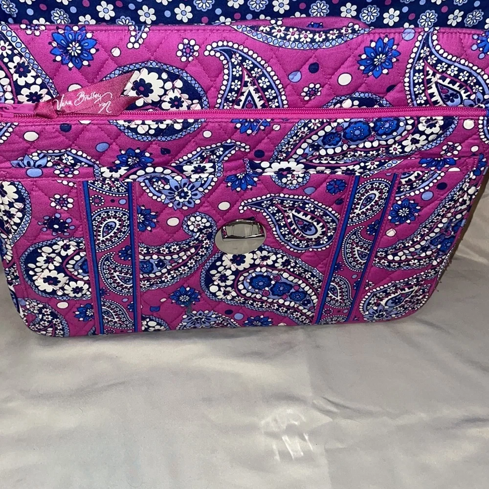 NWT Vera Bradley Brief Case Pink, Blue, and White